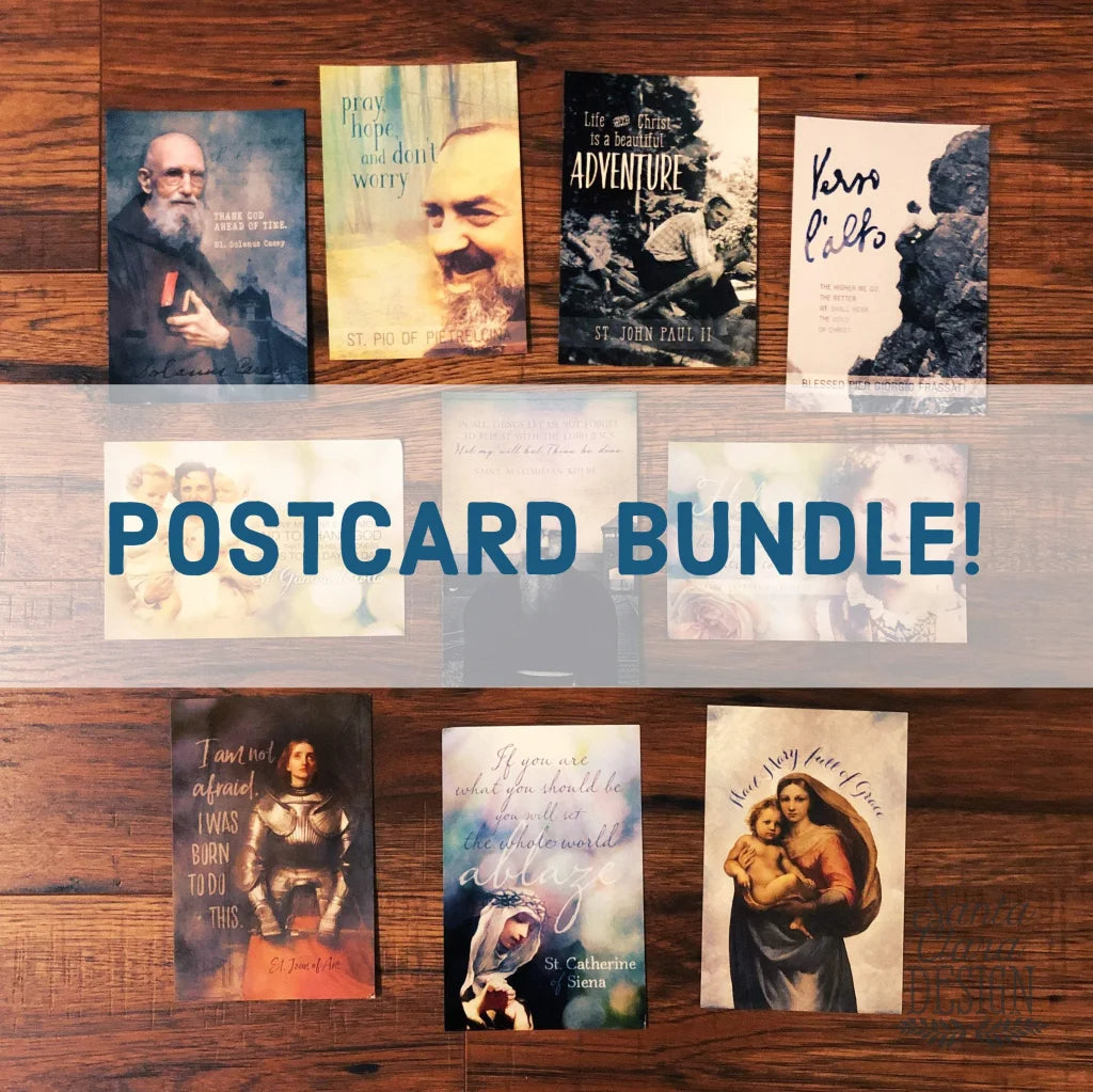 Set of 10 Bundled Saint postcards  - Saint Card Set - Catholic Postcard Prints for happy mail - saint prints, Catholic cards, prayer cards