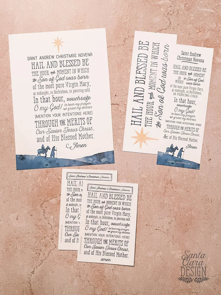 St. Andrew Christmas Novena Bundle, Catholic Advent Prayer, Catholic Family Tradition, Christmas Advent Print, Print, cling, bookmark