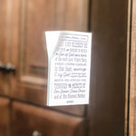 St. Andrew Christmas Novena Surface and Window Cling, prayer static cling Catholic advent prayer adhesive cling, Catholic prayer