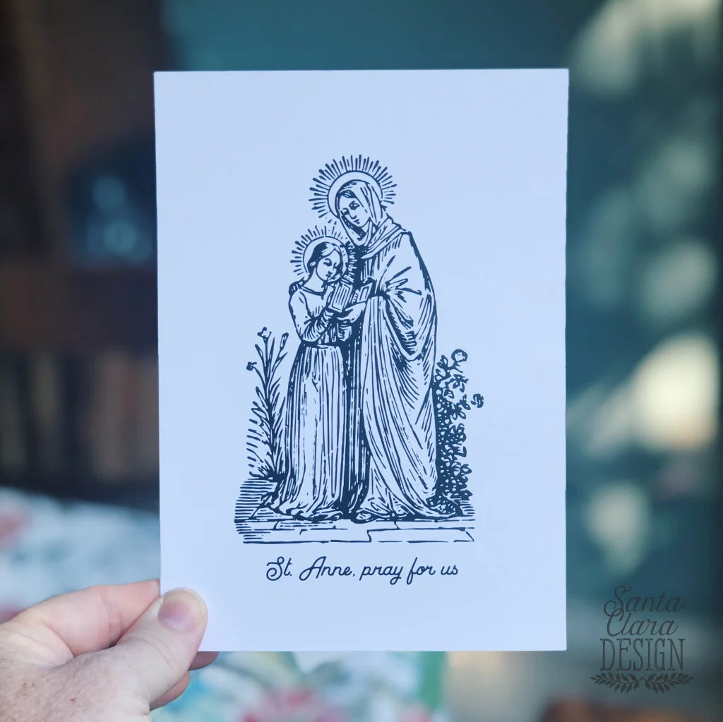 St. Anne &amp; Mary print, Catholic saint print, Saint design, Catholic mom gift, inspirational poster, mother&amp;#39;s day, graduation, valentine