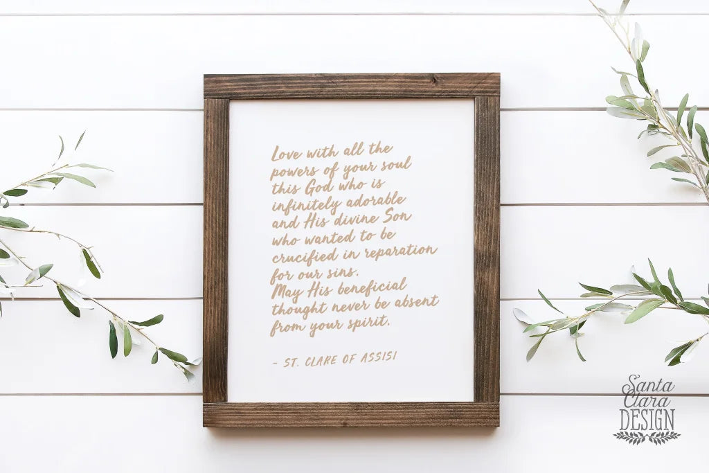 St. Clare of Assisi Lent Print &quot;Infinitely Adorable&quot; Lenten poster, Catholic art print, Lent Art, Good Friday Art Print, Lenten decor