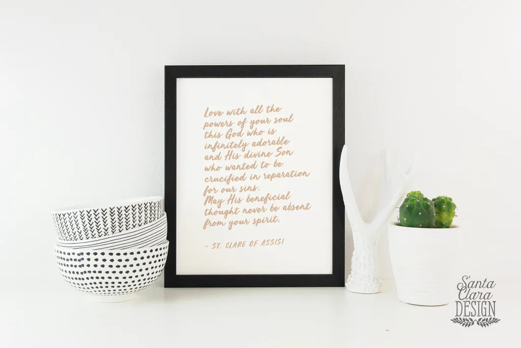 St. Clare of Assisi Lent Print &quot;Infinitely Adorable&quot; Lenten poster, Catholic art print, Lent Art, Good Friday Art Print, Lenten decor