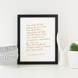 St. Clare of Assisi Lent Print &quot;Infinitely Adorable&quot; Lenten poster, Catholic art print, Lent Art, Good Friday Art Print, Lenten decor