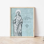 St. Dymphna print, Catholic saint print, Saint design, Catholic gift, inspirational poster, Catholic saint prayer, catholic confirmation