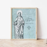 St. Dymphna print, Catholic saint print, Saint design, Catholic gift, inspirational poster, Catholic saint prayer, catholic confirmation