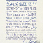 St. Francis Prayer, physical print, Confirmation Gift, Baptism Gift, Religious Gift, Catholic, prayer print, O Lord Make Me and Instrument