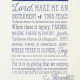 St. Francis Prayer, physical print, Confirmation Gift, Baptism Gift, Religious Gift, Catholic, prayer print, O Lord Make Me and Instrument