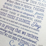St. Francis Prayer, physical print, Confirmation Gift, Baptism Gift, Religious Gift, Catholic, prayer print, O Lord Make Me and Instrument