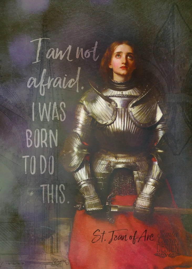 St. Joan of Arc Print &amp;quot;I am not afraid&amp;quot; Catholic Art, Saint Quote, Confirmation Gift, Catholic Gift for her, Catholic Print, Saint Art