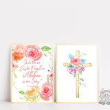 Floral &quot;Easter People&quot; Watercolor, St. John Paul II Print Wall Art, Easter Wall Decor Print, Catholic Easter Print, christian wall art