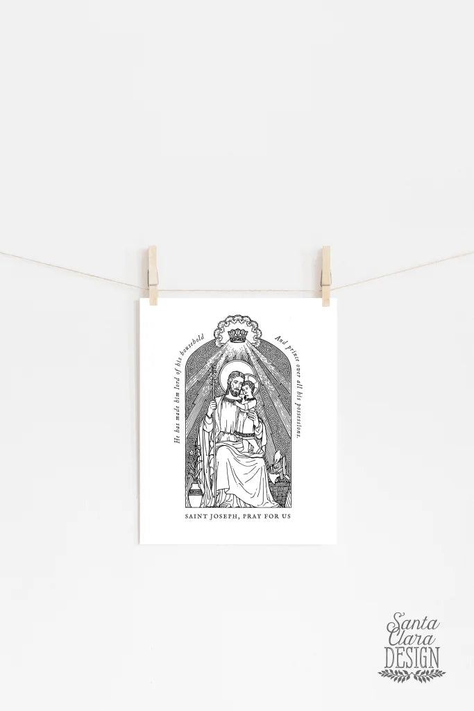 St. Joseph, Father and Worker, Gift for him, Confirmation Gift, Catholic housewarming gift, Father of Jesus, Holy Family, Catholic Art