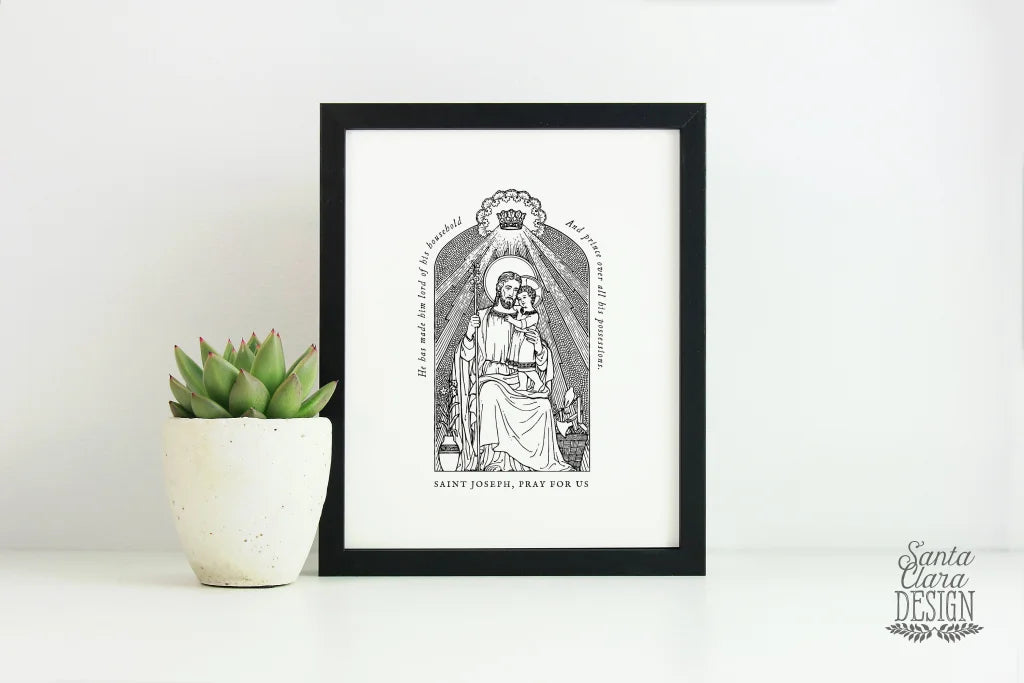 St. Joseph, Father and Worker, Gift for him, Confirmation Gift, Catholic housewarming gift, Father of Jesus, Holy Family, Catholic Art