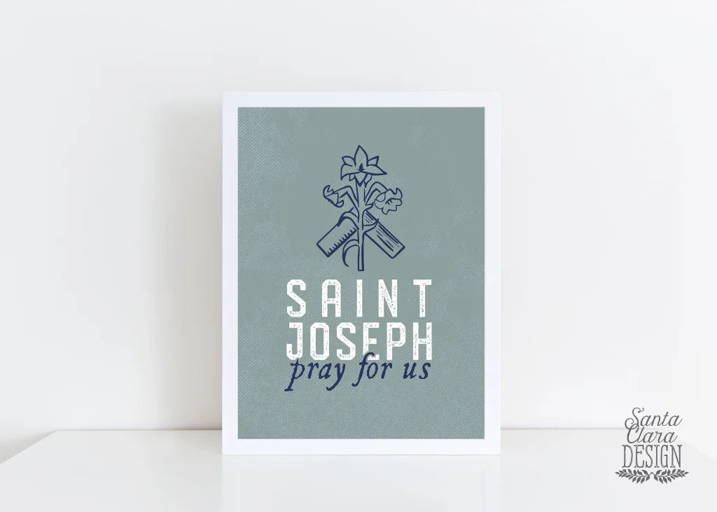 St. Joseph pray for us  print, Father&#39;s Day Print, gift dad, dad birthday, fathers day, wedding gift for dad, St. Joseph print, Catholic Dad