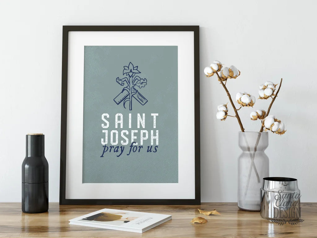 St. Joseph pray for us  print, Father&amp;#39;s Day Print, gift dad, dad birthday, fathers day, wedding gift for dad, St. Joseph print, Catholic Dad