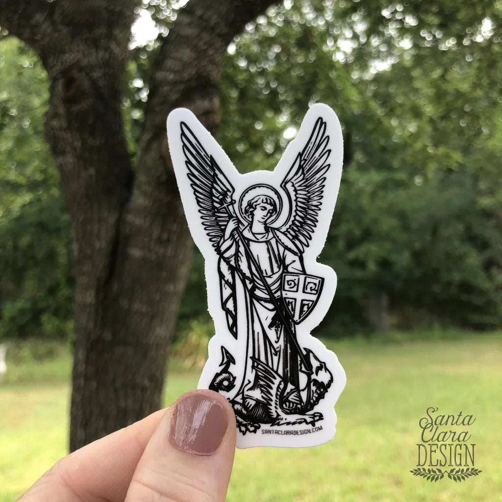 St. Michael the Archangel | Catholic Vinyl Sticker | indoor outdoor use | car van bumper sticker | water bottle laptop car faith decal