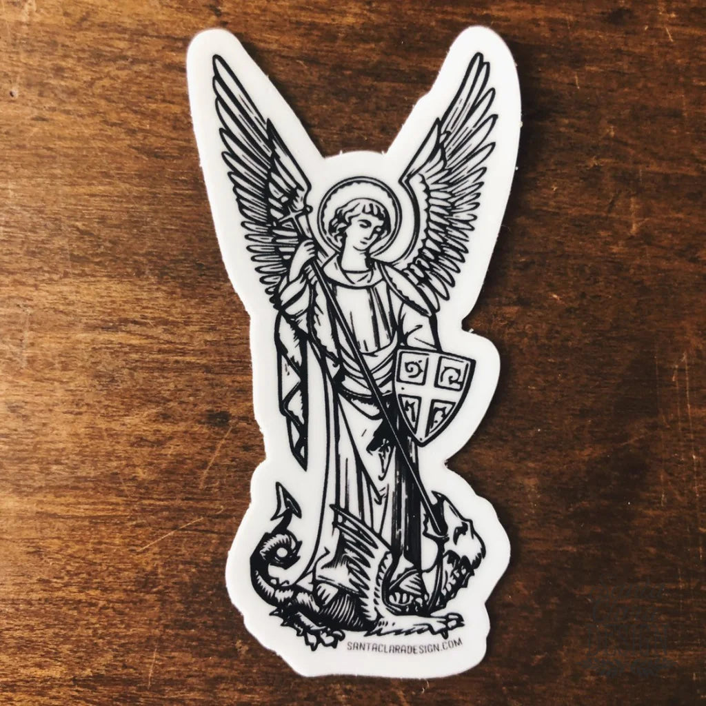 St. Michael the Archangel | Catholic Vinyl Sticker | indoor outdoor use | car van bumper sticker | water bottle laptop car faith decal