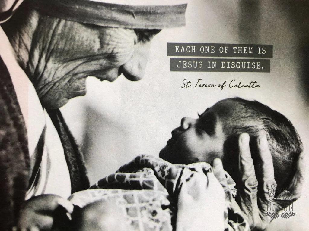 St. Teresa of Calcutta &amp;quot;Jesus In Disguise&amp;quot; Print Poster, Pro Life, Saint Quote Art, Catholic Poster, Inspirational Print, Mother Teresa