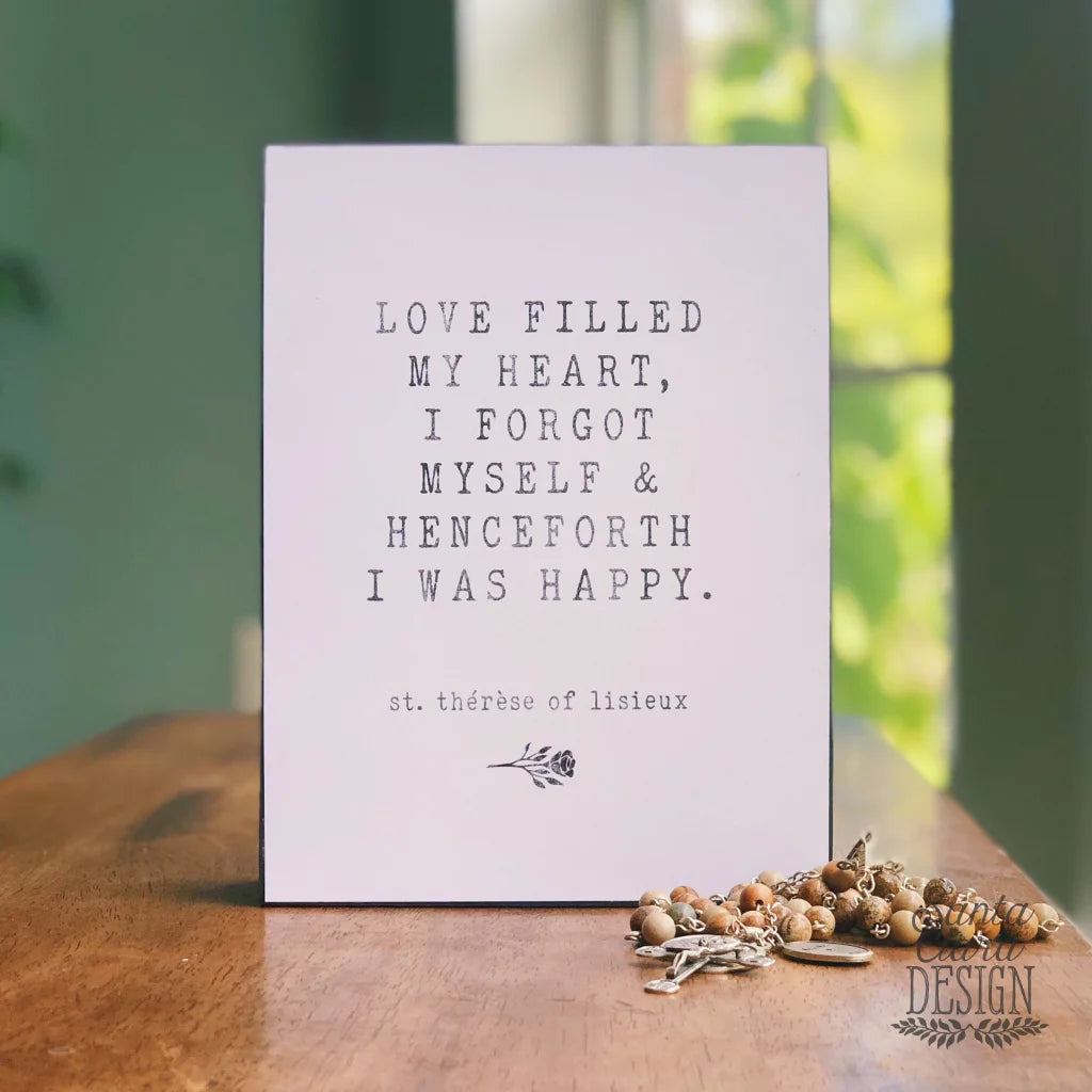 St. Therese of Lisieux &amp;quot;Love Filled My Heart&amp;quot; Catholic Saint Quote, Confirmation Gift, Catholic Print, Wall Art, Saint Print, Confirmation