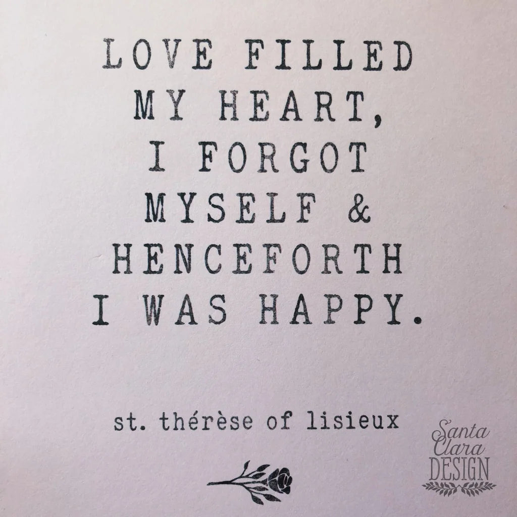 St. Therese of Lisieux &amp;quot;Love Filled My Heart&amp;quot; Catholic Saint Quote, Confirmation Gift, Catholic Print, Wall Art, Saint Print, Confirmation
