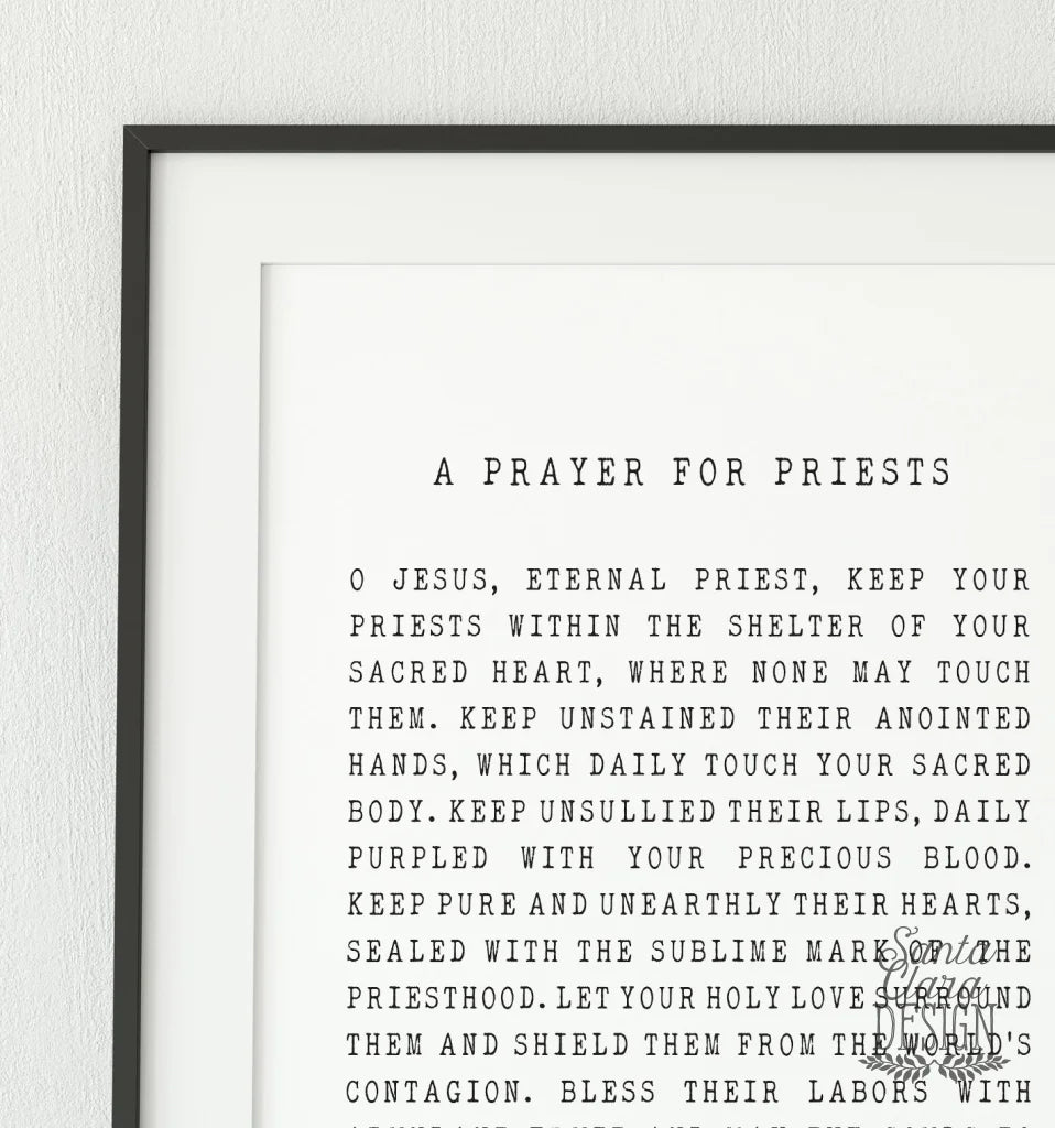 St. Therese of Lisieux Prayer for Priests, saint print, Catholic, ordination gift, priest anniversary, Catholic priest gift, confirmation