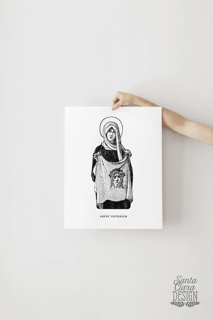 St. Veronica who wiped the face of Jesus Art Print, Catholic art print, Lent Art, Good Friday Lenten Art Print, Jesus art, way of the cross