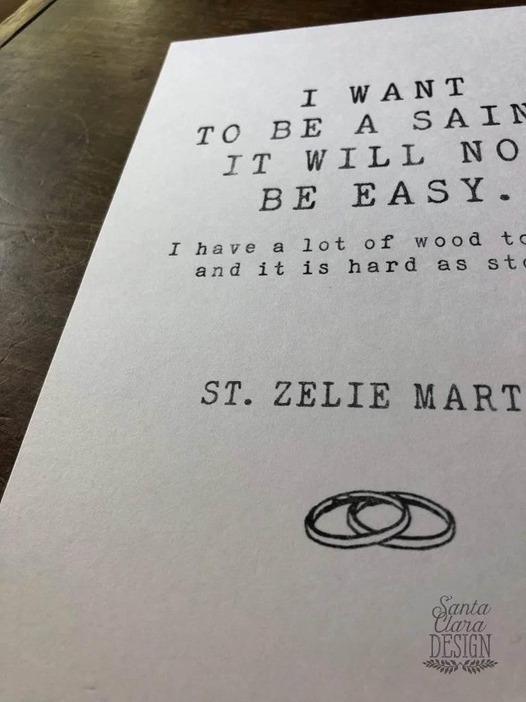 St. Zelie Martin of Lisieux &amp;quot;I want to be a saint, it will not be easy&amp;quot;, Catholic Saint Quote, Mother&amp;#39;s Gift, Catholic Print, Wall Art