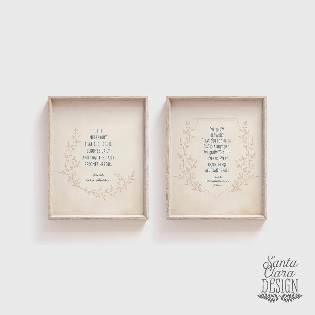 St. Zelie Martin "The Daily Becomes Heroic" Catholic Art Print, Catholic Home Decor, Saint Quote, Mom Gift, Printable Prayers, mother's Day