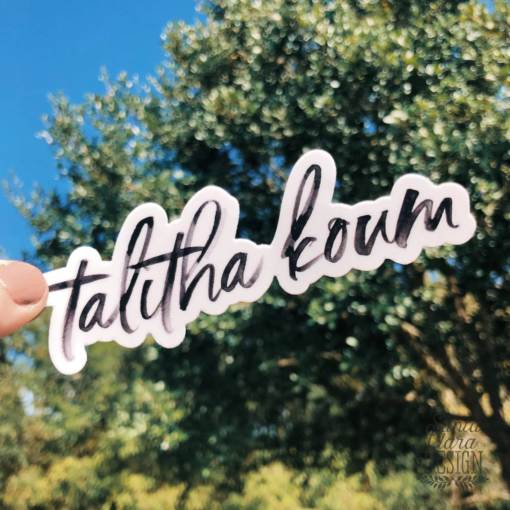 Talitha Koum Sticker | Scripture Decal | Catholic Stickers for laptop, water bottle, bike, car | vinyl decal | Confirmation | Catholic decal