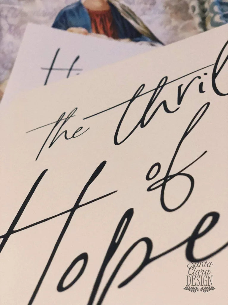 The Thrill of Hope Art Print | O Holy Night Christmas Advent Catholic Poster | Catholic Decor | Christmas Print 5x7 8x10 11x14