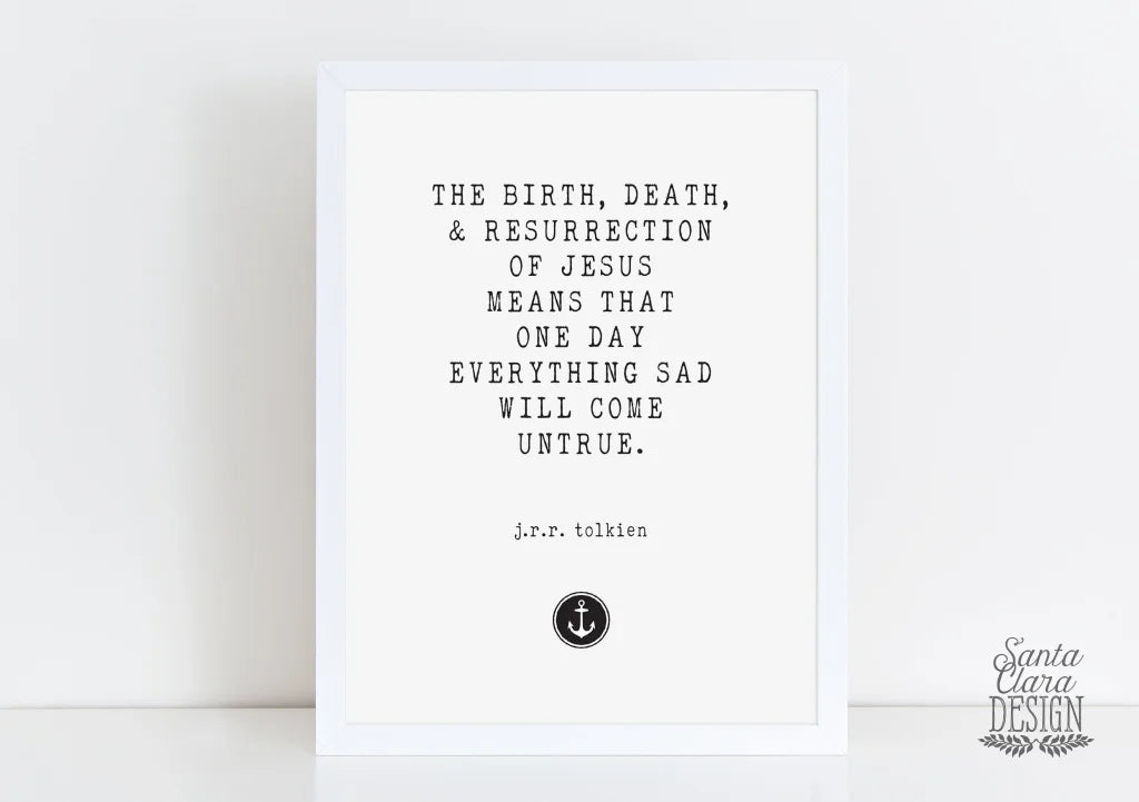 Tolkien &amp;quot;Resurrection&amp;quot; Easter Print | Easter Catholic Poster | RCIA Confirmation Baptism Gift | Easter Decor | Spring Print 5x7, 8x10
