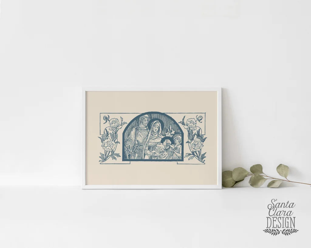 Vintage Holy Family With Roses Art Print Bestsellers