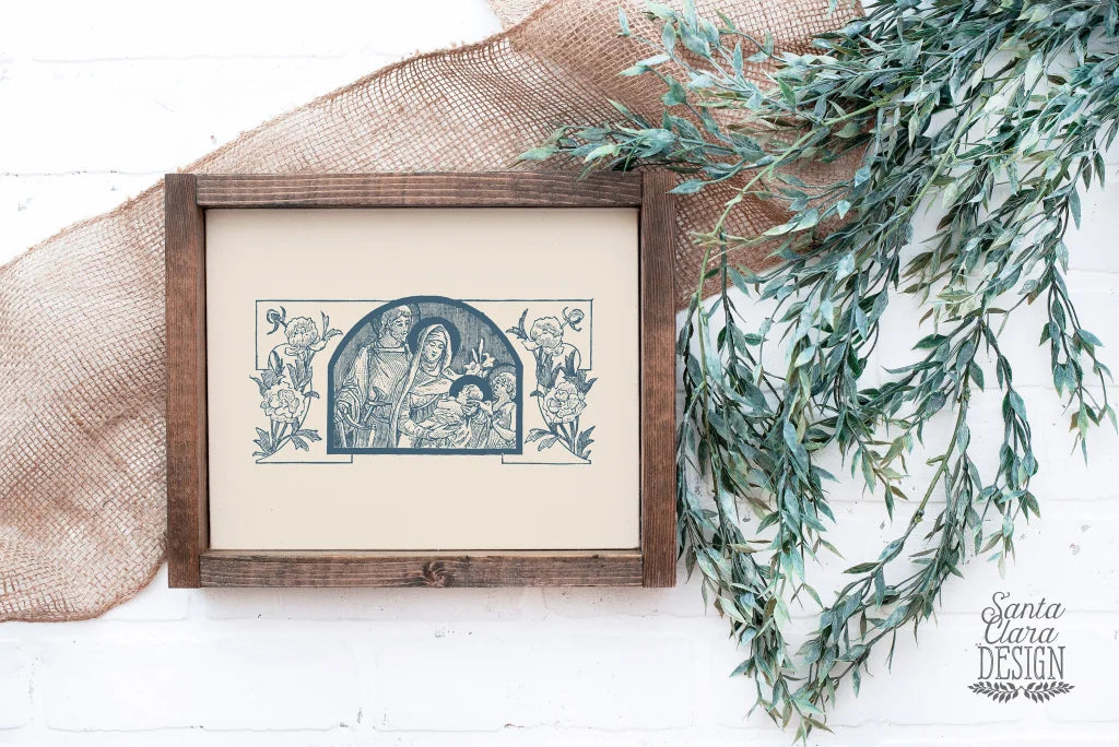 Vintage Holy Family With Roses Art Print Bestsellers