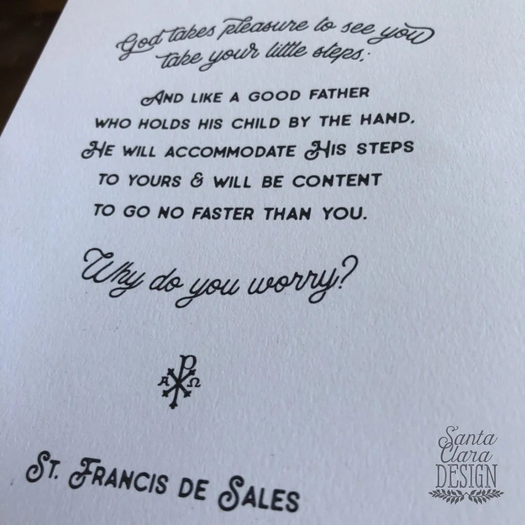 Why Do You Worry St. Francis de Sales print // Catholic Art Print // Confirmation New Job Wedding Ordination Easter RCIA Poster